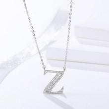 Load image into Gallery viewer, Initials Alphabet O-Z Pendant Zircon Silver Necklace