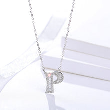 Load image into Gallery viewer, Initials Alphabet O-Z Pendant Zircon Silver Necklace