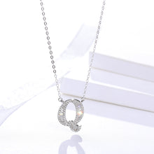 Load image into Gallery viewer, Initials Alphabet O-Z Pendant Zircon Silver Necklace