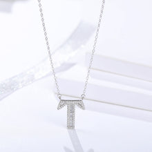 Load image into Gallery viewer, Initials Alphabet O-Z Pendant Zircon Silver Necklace