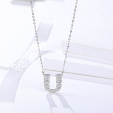 Load image into Gallery viewer, Initials Alphabet O-Z Pendant Zircon Silver Necklace