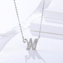 Load image into Gallery viewer, Initials Alphabet O-Z Pendant Zircon Silver Necklace