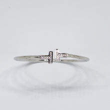 Load image into Gallery viewer, Classical Zircon Studded Open Silver Bracelet