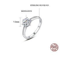 Load image into Gallery viewer, Roman Solitaire Band MOISSANITE  Silver Ring