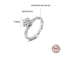 Load image into Gallery viewer, Milano Solitaire Wavy MOISSANITE Silver Ring