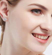 Load image into Gallery viewer, Parisian Solitaire Sparkling Stud Silver Earrings