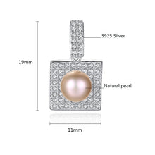 Load image into Gallery viewer, Pink Natural Pearl Paved Zircon Silver Earrings
