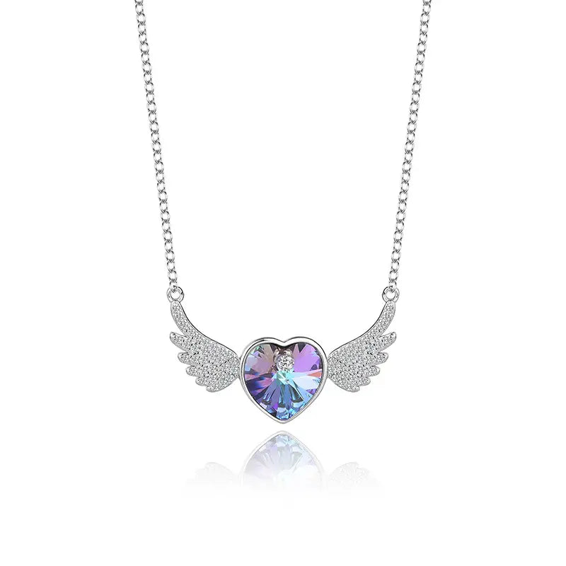 Angel wing necklace swarovski discount