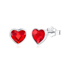 Load image into Gallery viewer, Red Heart Swarovski Crystal Exquisite Silver Earrings
