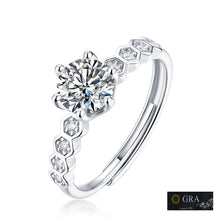 Load image into Gallery viewer, Berlin MOISSANITE  Eternity Adjustable Silver Ring
