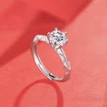 Load image into Gallery viewer, Berlin Solitaire MOISSANITE Dainty Silver Ring