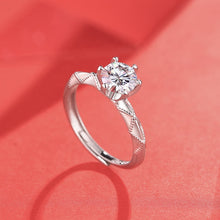 Load image into Gallery viewer, Chicago Solitaire MOISSANITE Silver Ring
