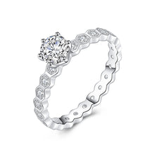 Load image into Gallery viewer, Roman White Zircon Eternity Silver Ring