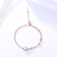 Load image into Gallery viewer, Rose Gold White Zircon Bracelet featuring sparkling white zircon stones and an elegant design.
