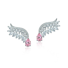 Load image into Gallery viewer, Ruby Angel American Diamond Silver Earrings

