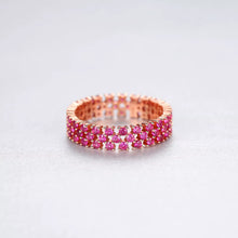 Load image into Gallery viewer, Princess Diana Ruby Round Gemstone Silver Ring