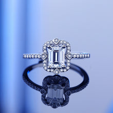 Load image into Gallery viewer, Gloria Square Cut MOISSANITE Adjustable Silver Ring