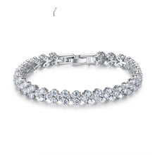 Load image into Gallery viewer, Milano Solitaire White Zircon Silver Tennis Bracelet
