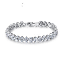 Load image into Gallery viewer, Milano Solitaire White Zircon Silver Tennis Bracelet