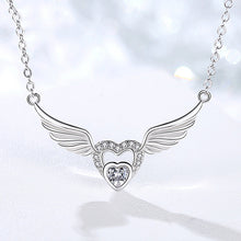 Load image into Gallery viewer, Angel Wings White Zircon Pendant Silver Necklace