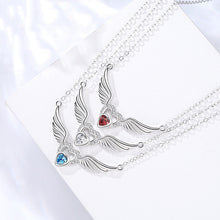Load image into Gallery viewer, Angel Wings White Zircon Pendant Silver Necklace