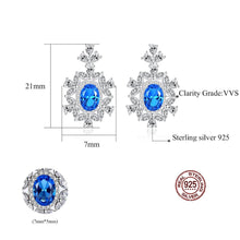Load image into Gallery viewer, Snowflake Blue Topaz Dangling Silver Earrings