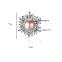 Load image into Gallery viewer, Snowflake Natural Pearl Paved Zircon Silver Earrings
