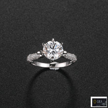 Load image into Gallery viewer, Sophie au Dazzle Solitaire MOISSANITE Silver Ring