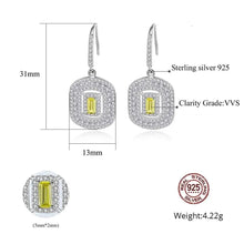 Load image into Gallery viewer, Milano Peridot Zircon Dangling Silver Earrings