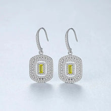 Load image into Gallery viewer, Milano Peridot Zircon Dangling Silver Earrings