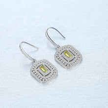 Load image into Gallery viewer, Milano Peridot Zircon Dangling Silver Earrings