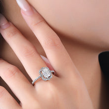 Load image into Gallery viewer, Gloria Square Cut MOISSANITE Adjustable Silver Ring