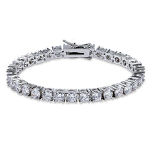 Load image into Gallery viewer, St. Vince White Zircon Silver Tennis Bracelet