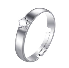 Load image into Gallery viewer, Star Couple Swarovski Crystal Adjustable Silver Ring