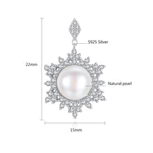 Load image into Gallery viewer, Dangling Snowflake Pearl Zircon Silver Earrings