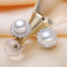 Load image into Gallery viewer, Starry White Zircon Large Natural Pearl Earrings