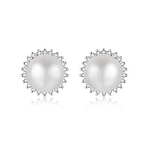 Load image into Gallery viewer, Starry White Natural Pearl Silver Earrings