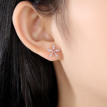 Load image into Gallery viewer, Starry Pink Zircon Sparkling  Stud Silver Earrings
