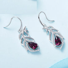 Load image into Gallery viewer, Pink Rose Swarovski Crystal Silver Earrings