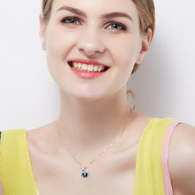 Load image into Gallery viewer, Blue Swan Swarovski Crystal Pendant Silver Necklace