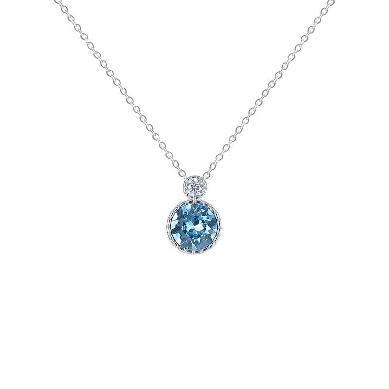 Blue circle pendant necklace hotsell