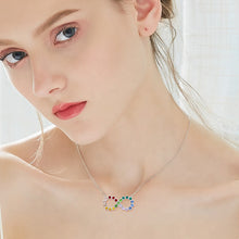Load image into Gallery viewer, Colorful Infinity Swarovski Crystal Silver Necklace
