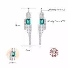 Load image into Gallery viewer, Emerald Gemstone Tassel Stud Silver Earrings