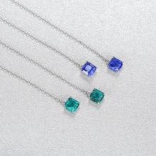 Load image into Gallery viewer, Emerald Sapphire Gemstone Thread Silver Earrings