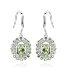 Load image into Gallery viewer, Barcelona Peridot ZIrcon Dangling Silver Earrings