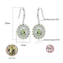 Load image into Gallery viewer, Barcelona Peridot ZIrcon Dangling Silver Earrings