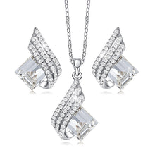Load image into Gallery viewer, White Roman Crystal Silver Necklace Set