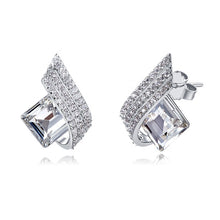 Load image into Gallery viewer, White Roman Crystal Silver Earrings