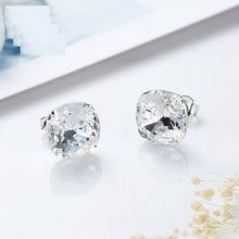 Load image into Gallery viewer, White Florentine Swarovski Crystal Silver Earrings