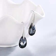 Load image into Gallery viewer, Milano Black Drop Swarovski Silver Earrings
